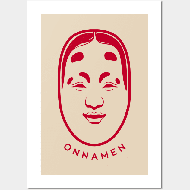 Traditional Japanese Masks, Onnamen, stylized design Wall Art by croquis design